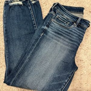 BKE Payton mid rise cropped straight jeans